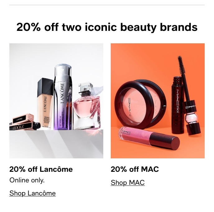20% Off Two Iconic Beauty Brands