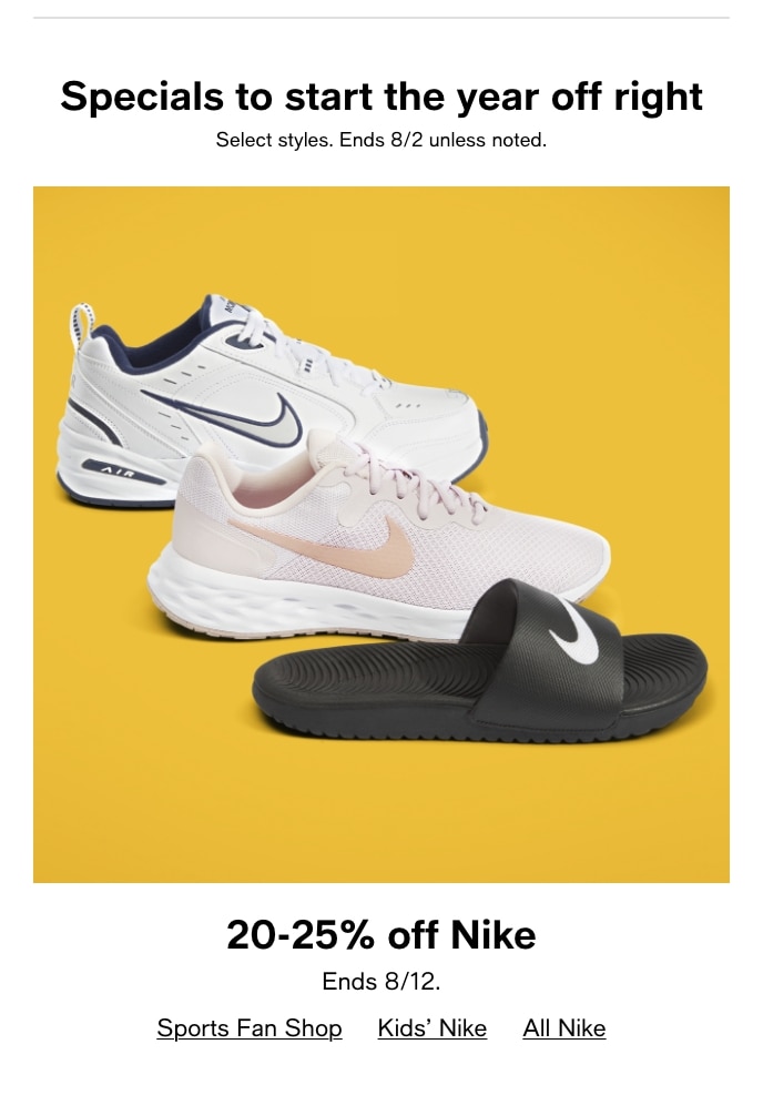 Specials To Start The Year Off Right, 20-25% Off Nike
