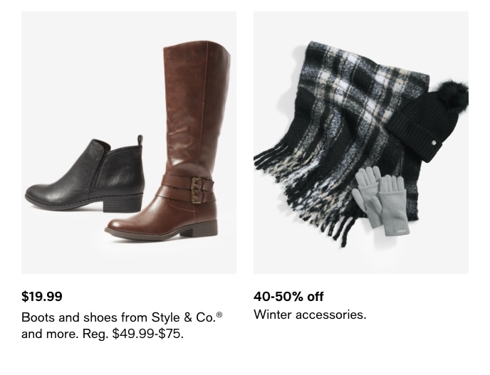 $19.99, Boots And Shoes From Style & Co. And More, Reg. $49.99-$75
