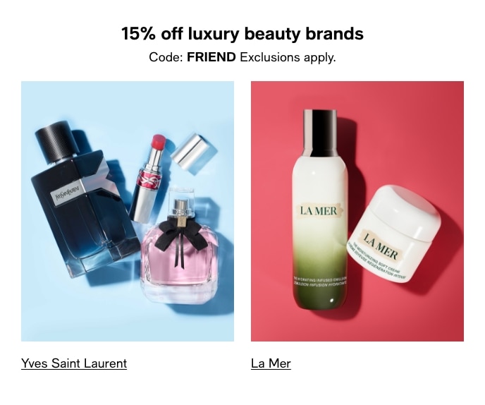 15% Off Luxury Beauty Brands, Code: FRIEND