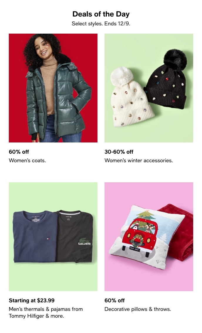 Deals Of The Day, Select Styles, Ends 12/9