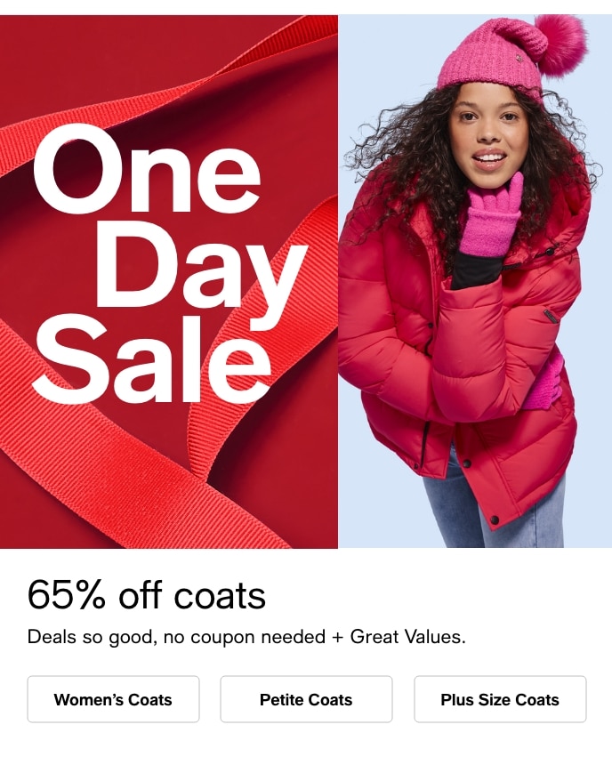 One Day Sale, 65% Off Coats