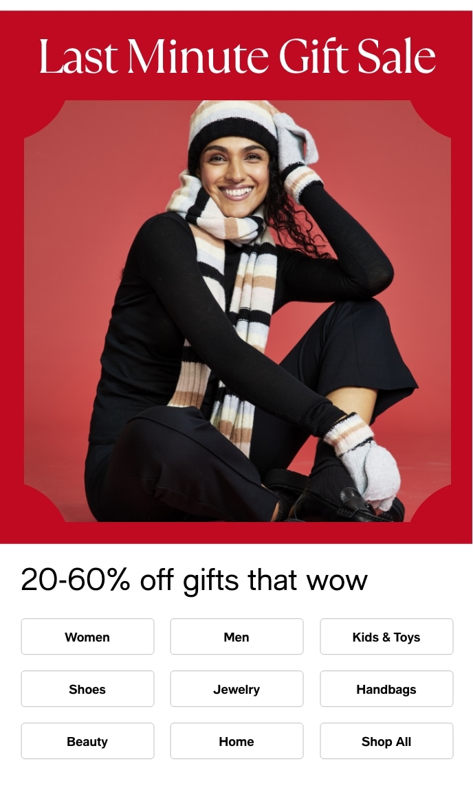 Last Minute Gift Sale, 20-60% Off Gifts That Wow