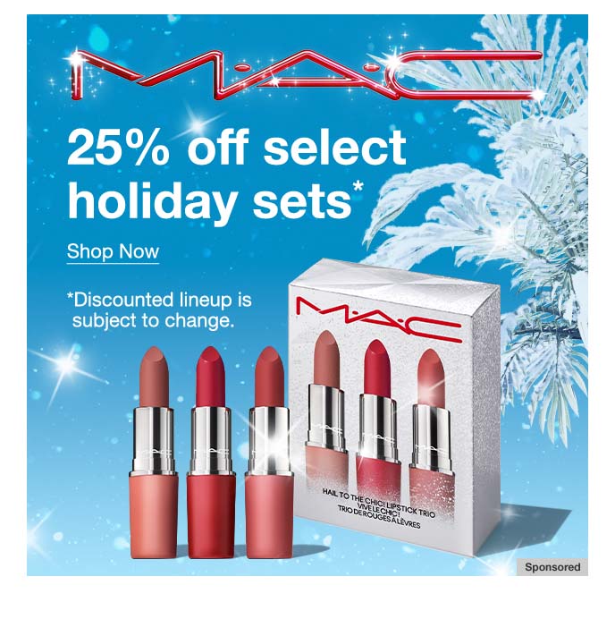 MAC, 25% Off Select Holiday Sets, Shop Now